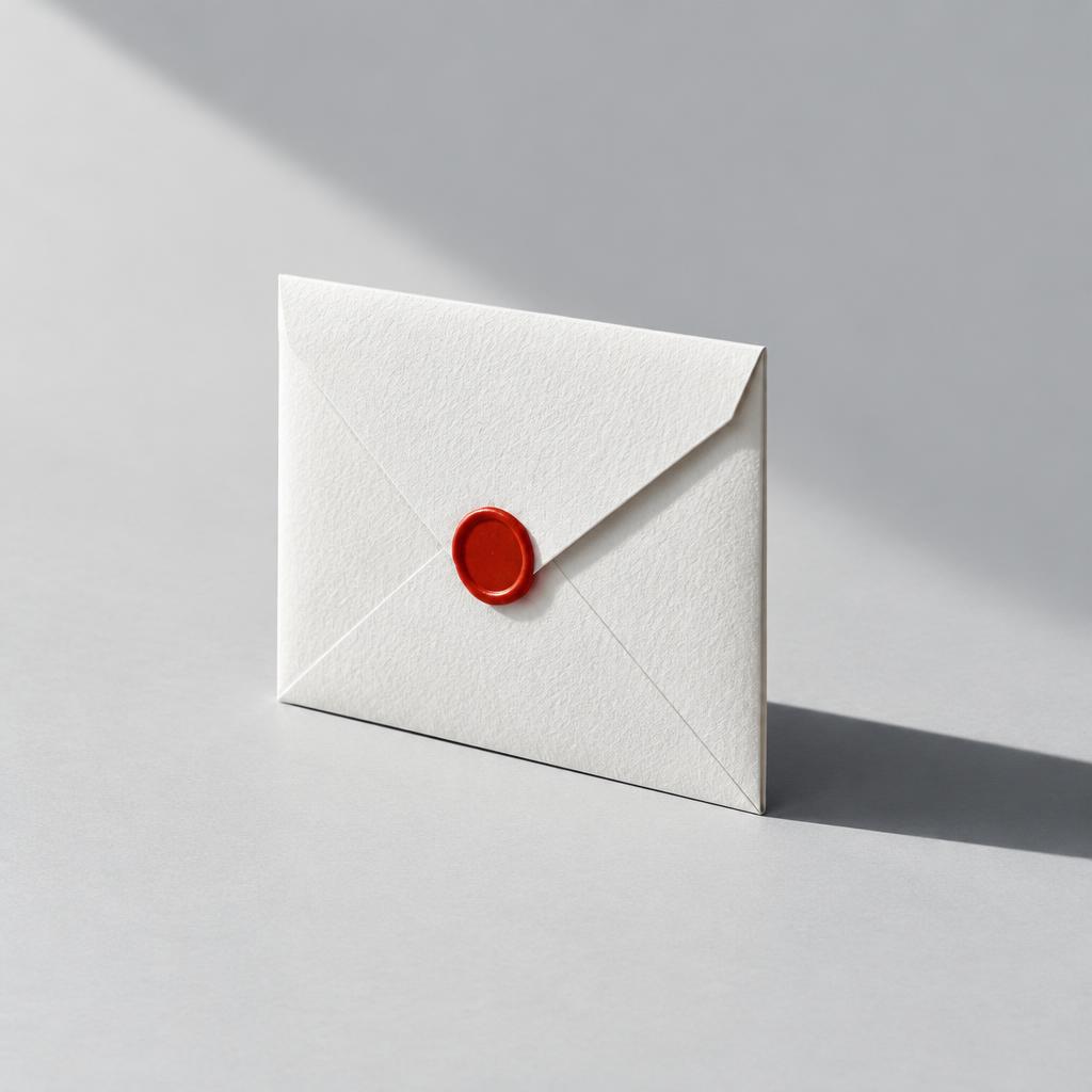 An envelope sealed with HumanMail’s red wax seal